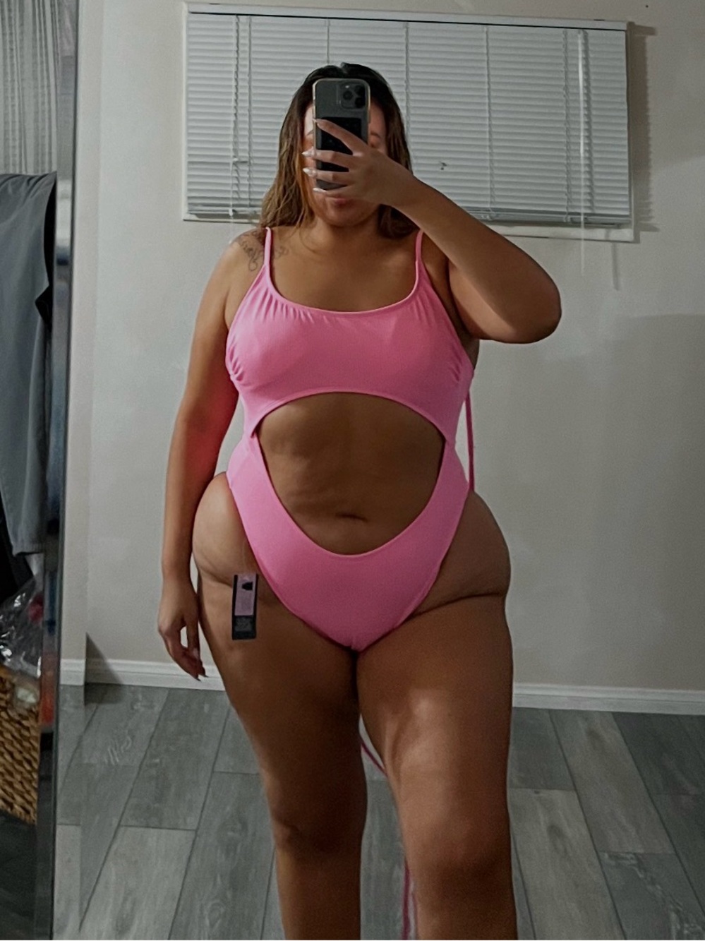 Pink Cutout One-Piece Swimsuit